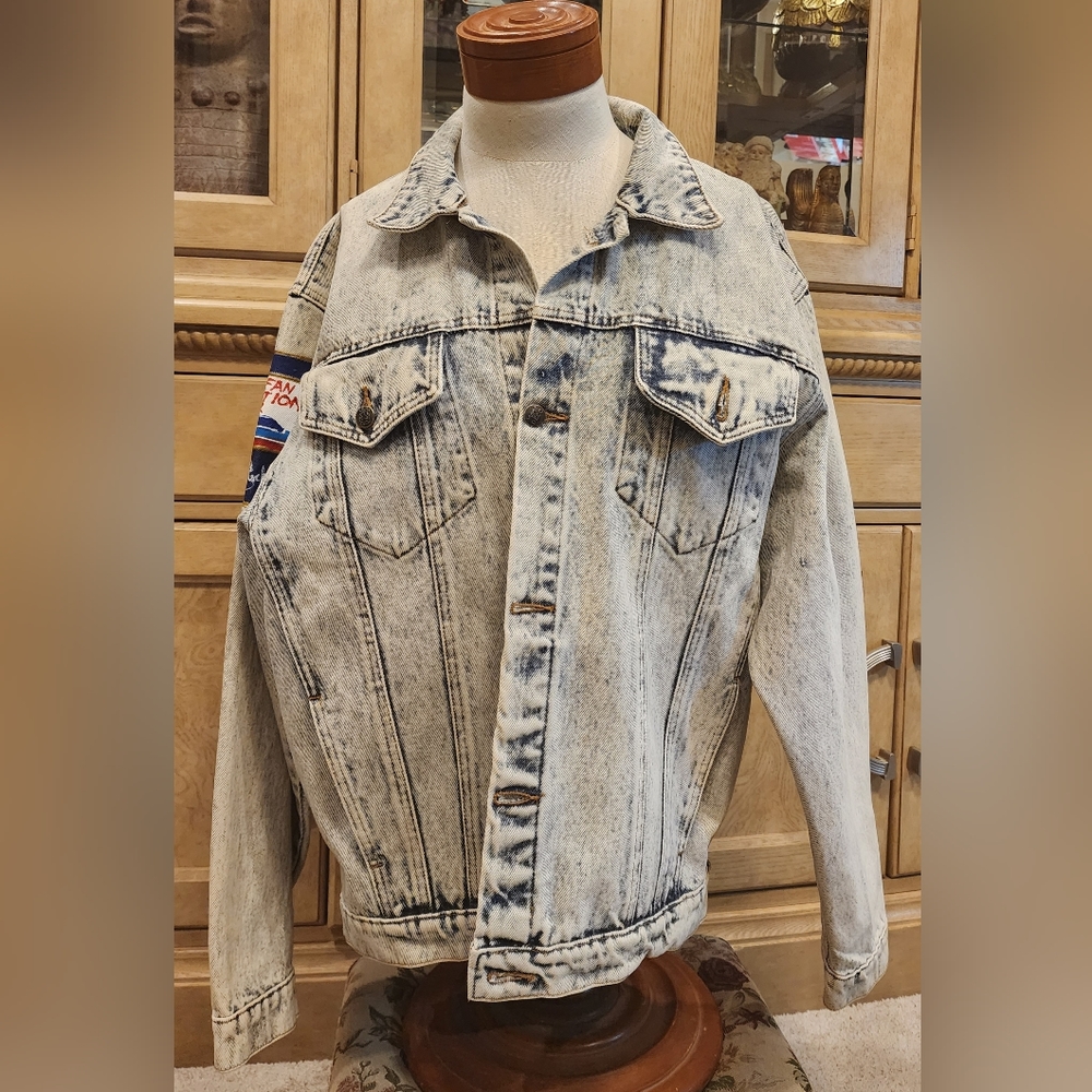 1992 RICHARD PETTY NASCAR FAN APPRECIATION TOUR ACID WASHED DENIM JEAN JACKET